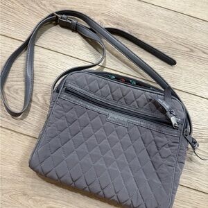 Vera Bradley Gray Quilted 4-section Crossbody Bag